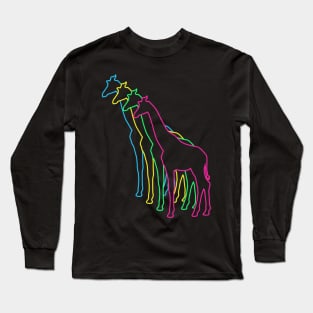 Giraffe 80s Neon Long Sleeve T-Shirt